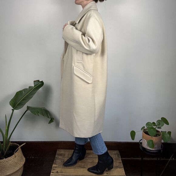 Zara Woman Vanilla Cream Long Double Breasted Overcoat - Picture 2 of 16